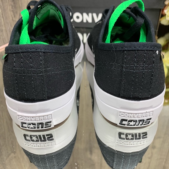 🛍 CONVERSE JR PRO OP OX BLACK black/acid green/w - Picture 5 of 8